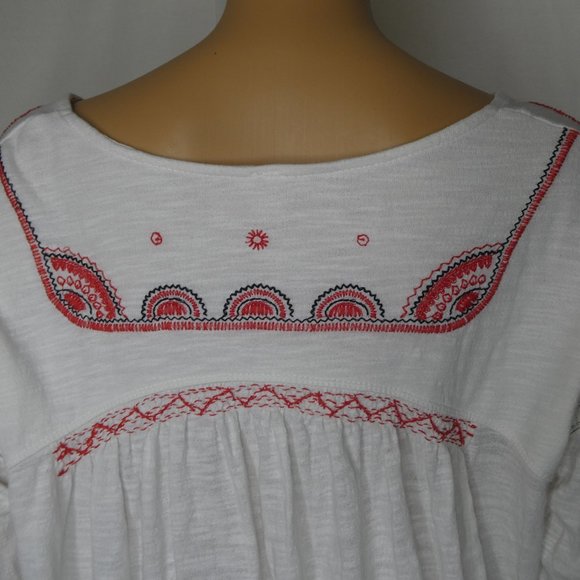 Free People Chiquita Boho Embroidered Top Peasant - Picture 10 of 11